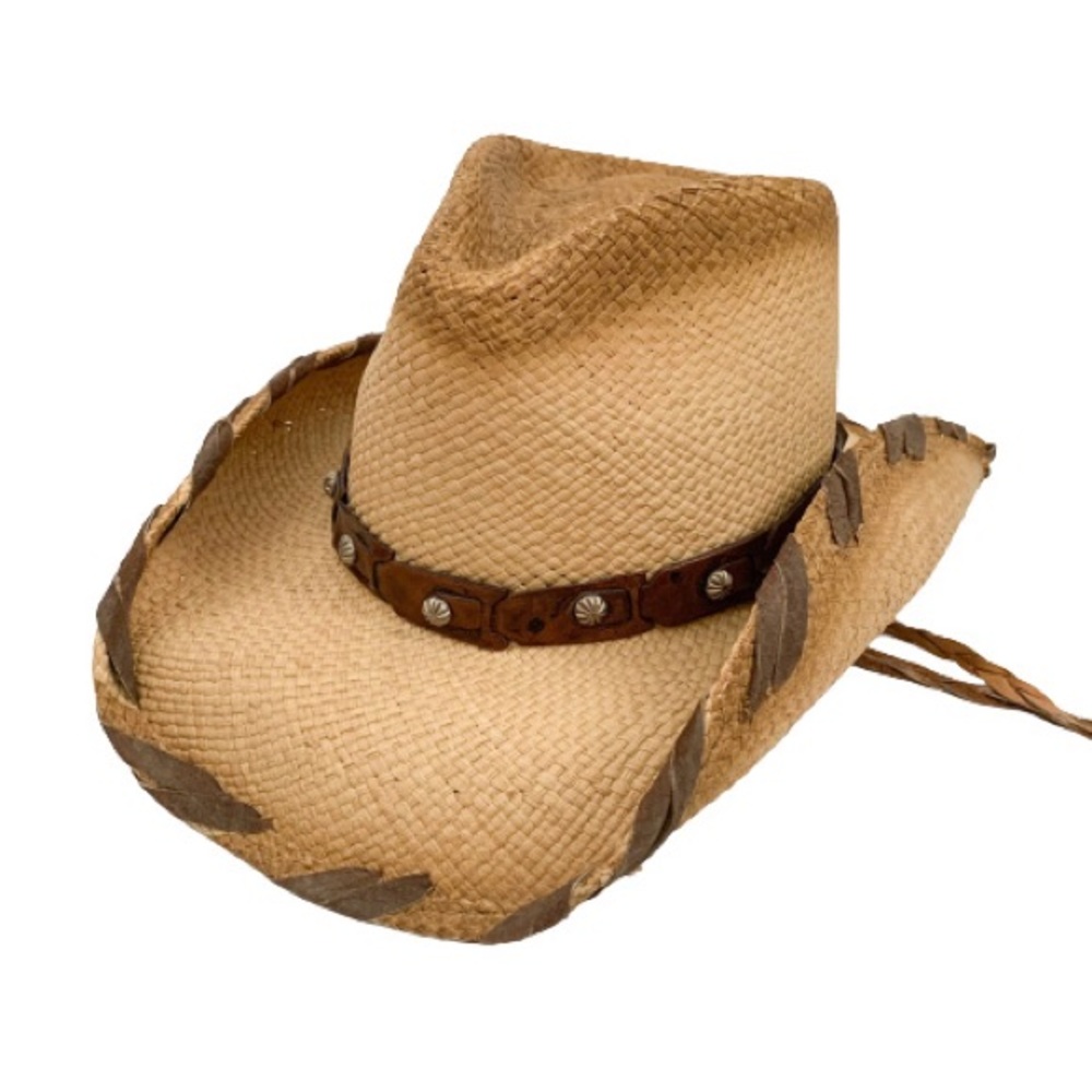 BULLHIDE STRAW AND LEATHER HAT